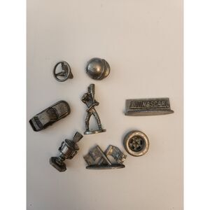 Monopoly NASCAR Edition Pewter Game Tokens 8 Pieces B4